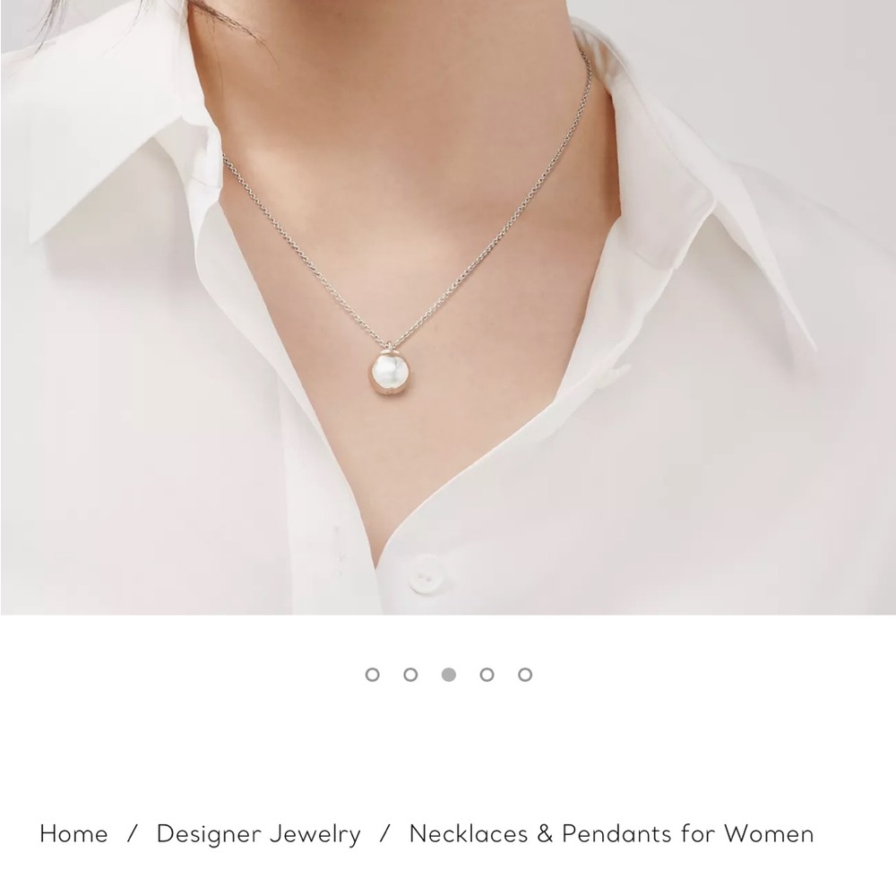 Tiffany & Co. Silver and White Necklace
